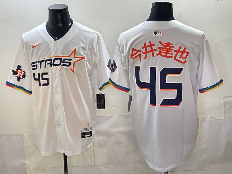 Men 2026 Houston Astros #45 Imai White 4th generations Nike MLB Jersey style 02